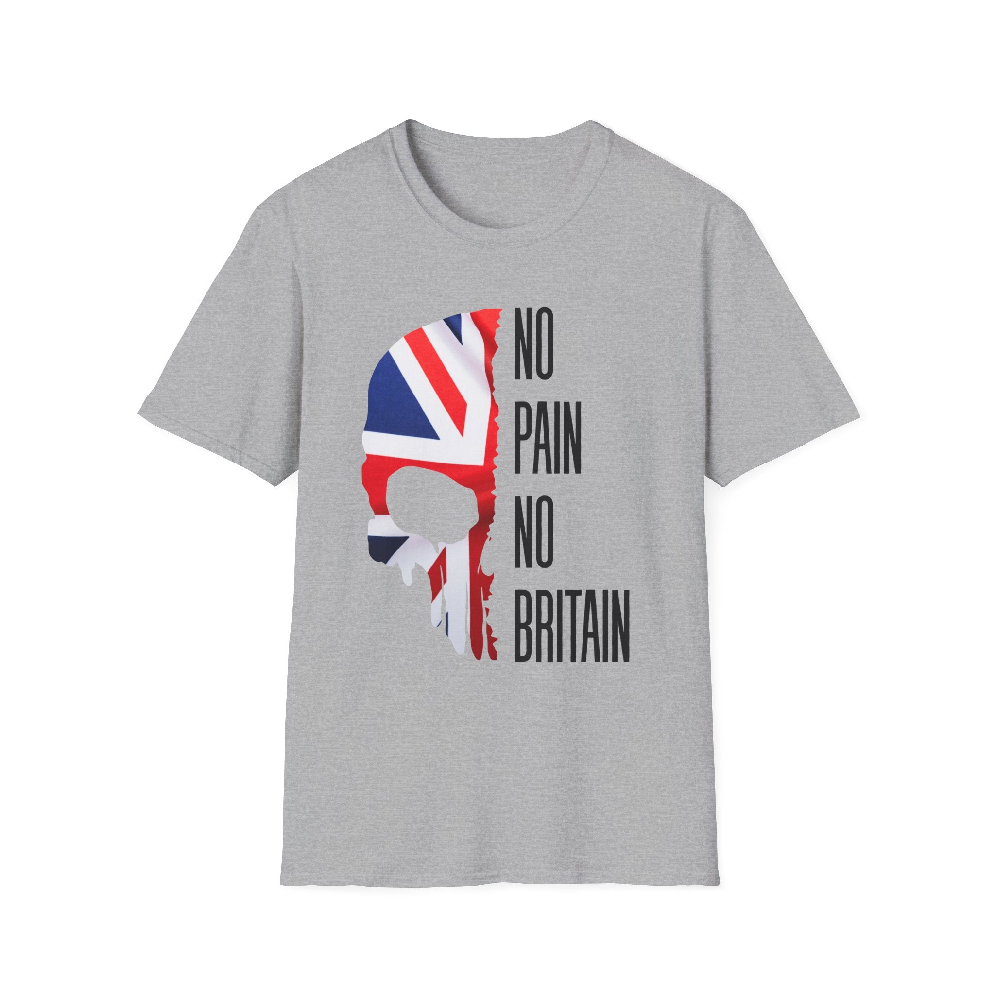 T-Shirt — "No Pain No Britain" Union Jack Skull Graphic Tee