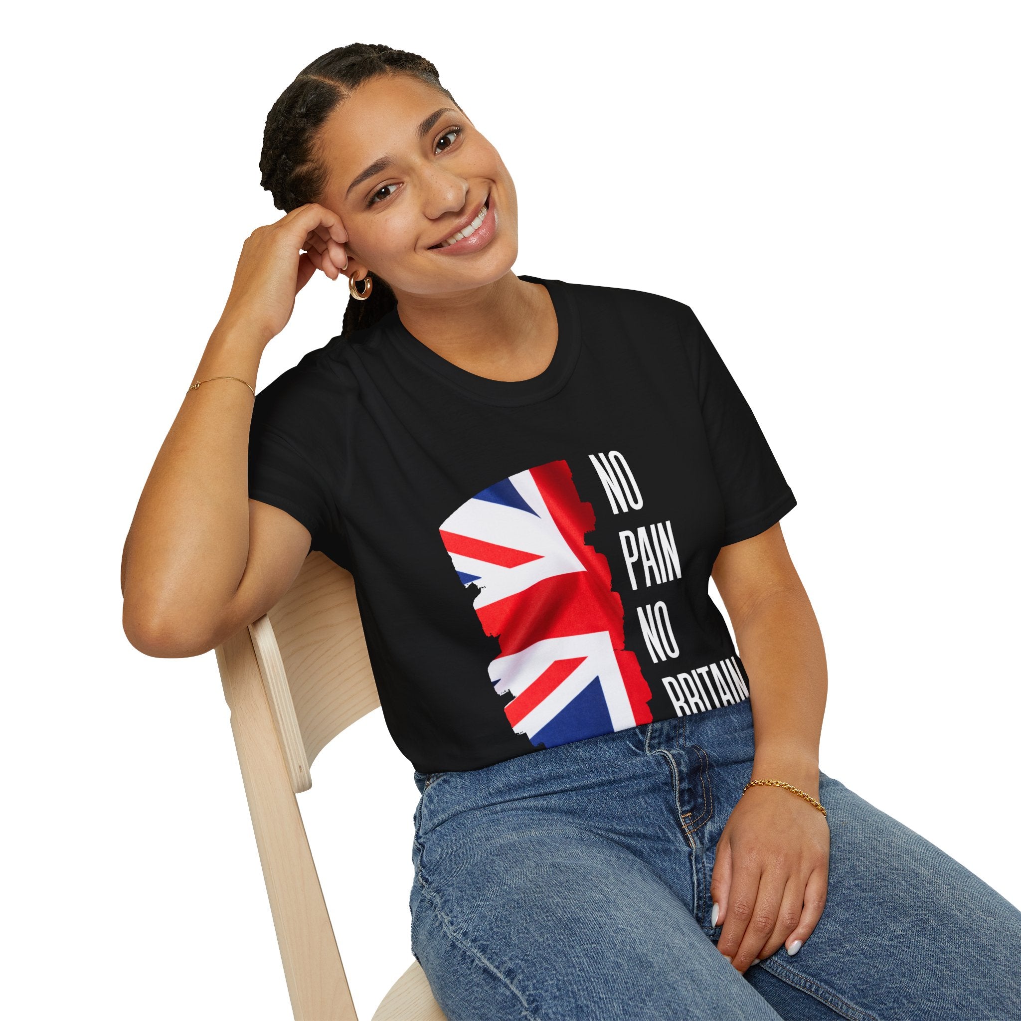 T-Shirt — "No Pain No Britain" Union Jack Graphic