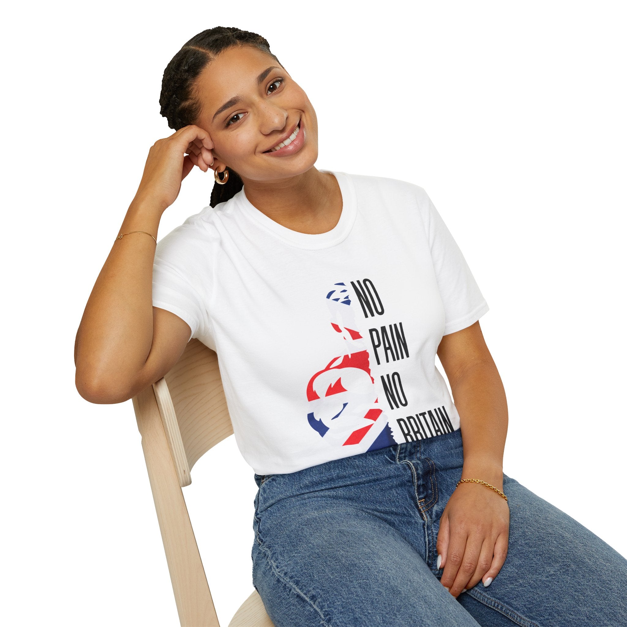 T-Shirt — "No Pain No Britain" British Flag Fitness