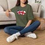 Union Jack & England Heart Flag T-Shirt — British Patriotic Tee