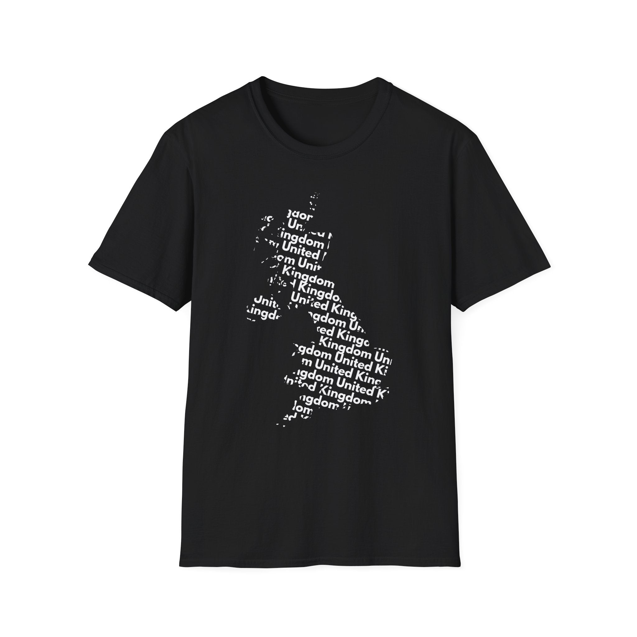 United Kingdom Typography T-Shirt — Minimal British Map Text Design