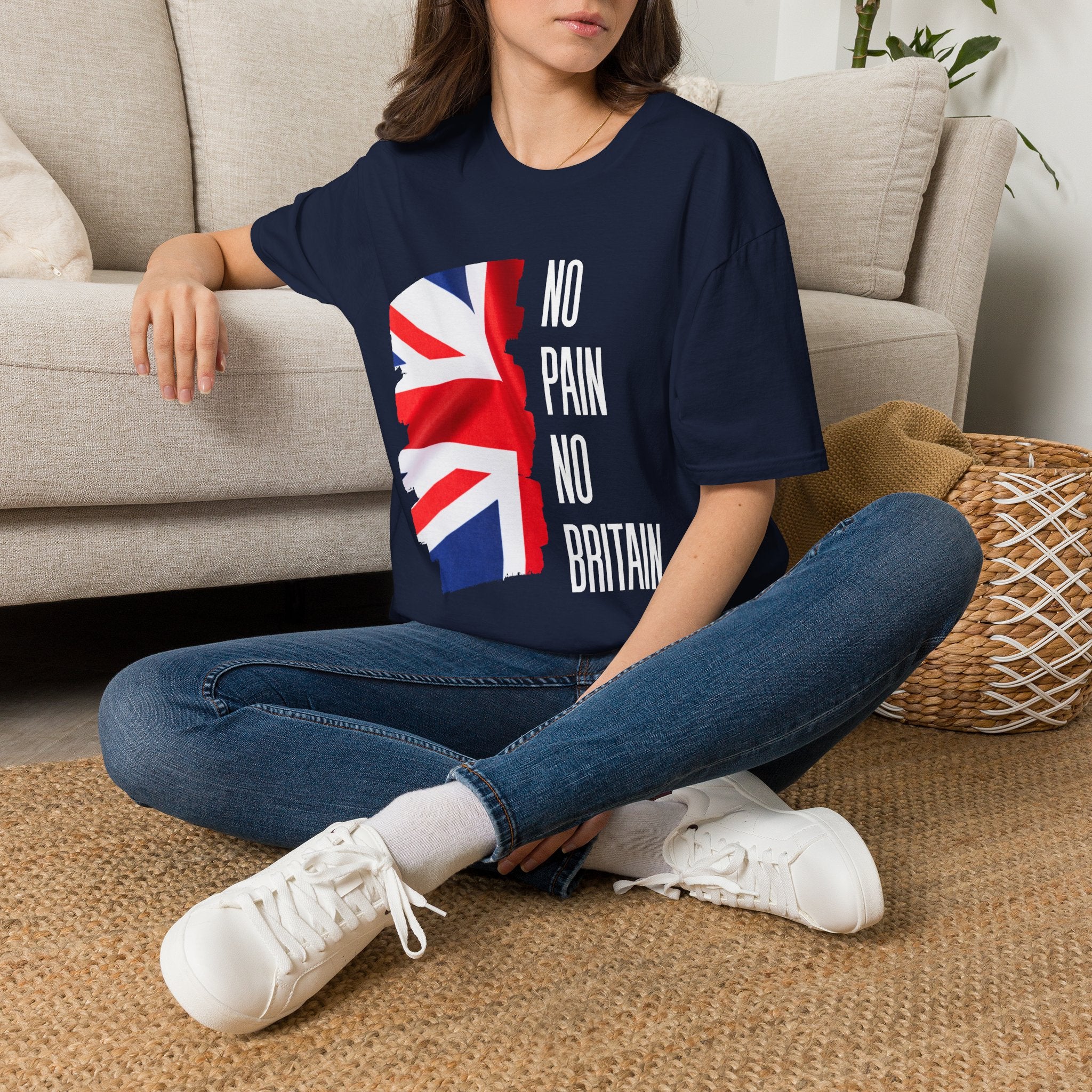 T-Shirt — "No Pain No Britain" Union Jack Graphic