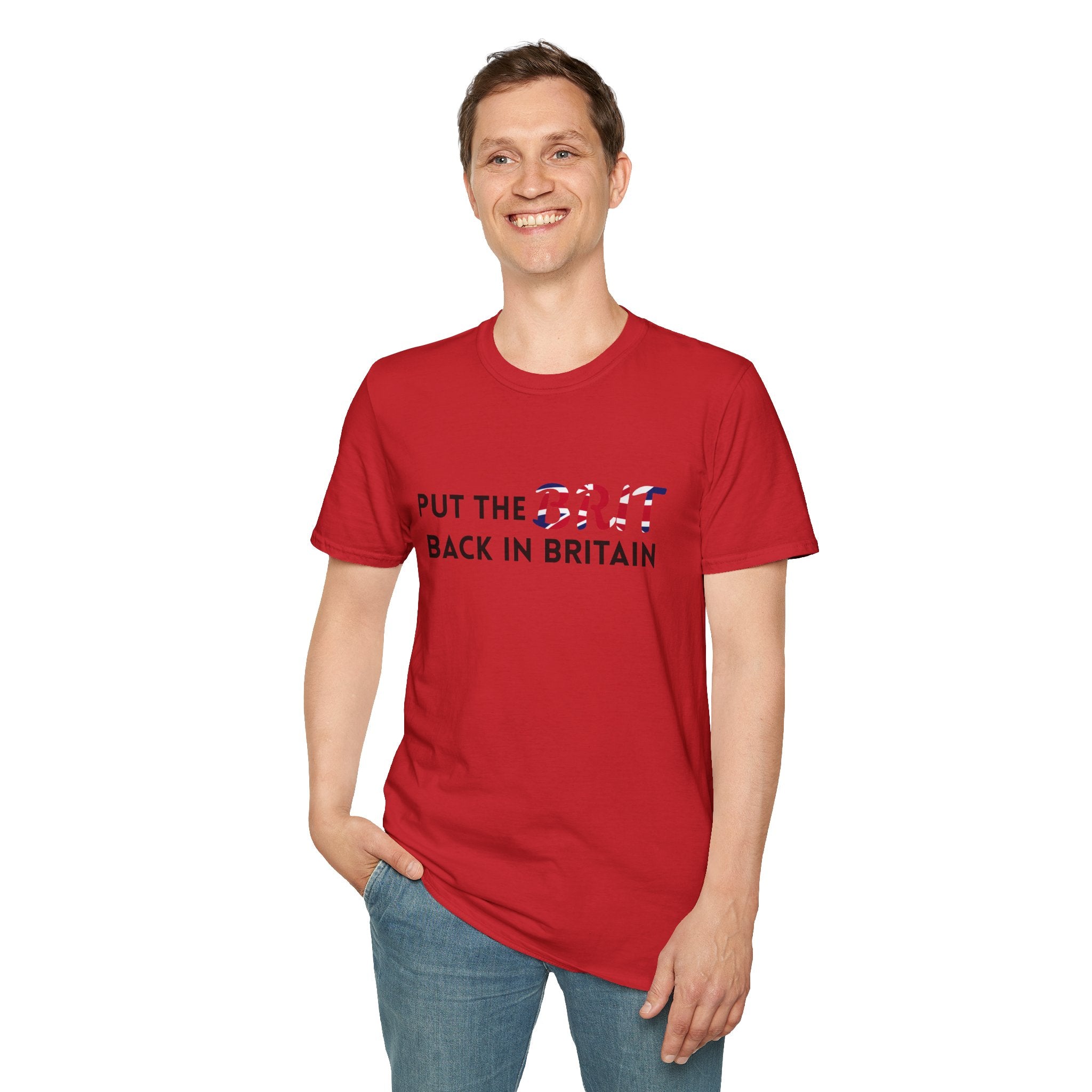 Put the Brit Back in Britain T-Shirt — Patriotic British Flag Slogan Tee