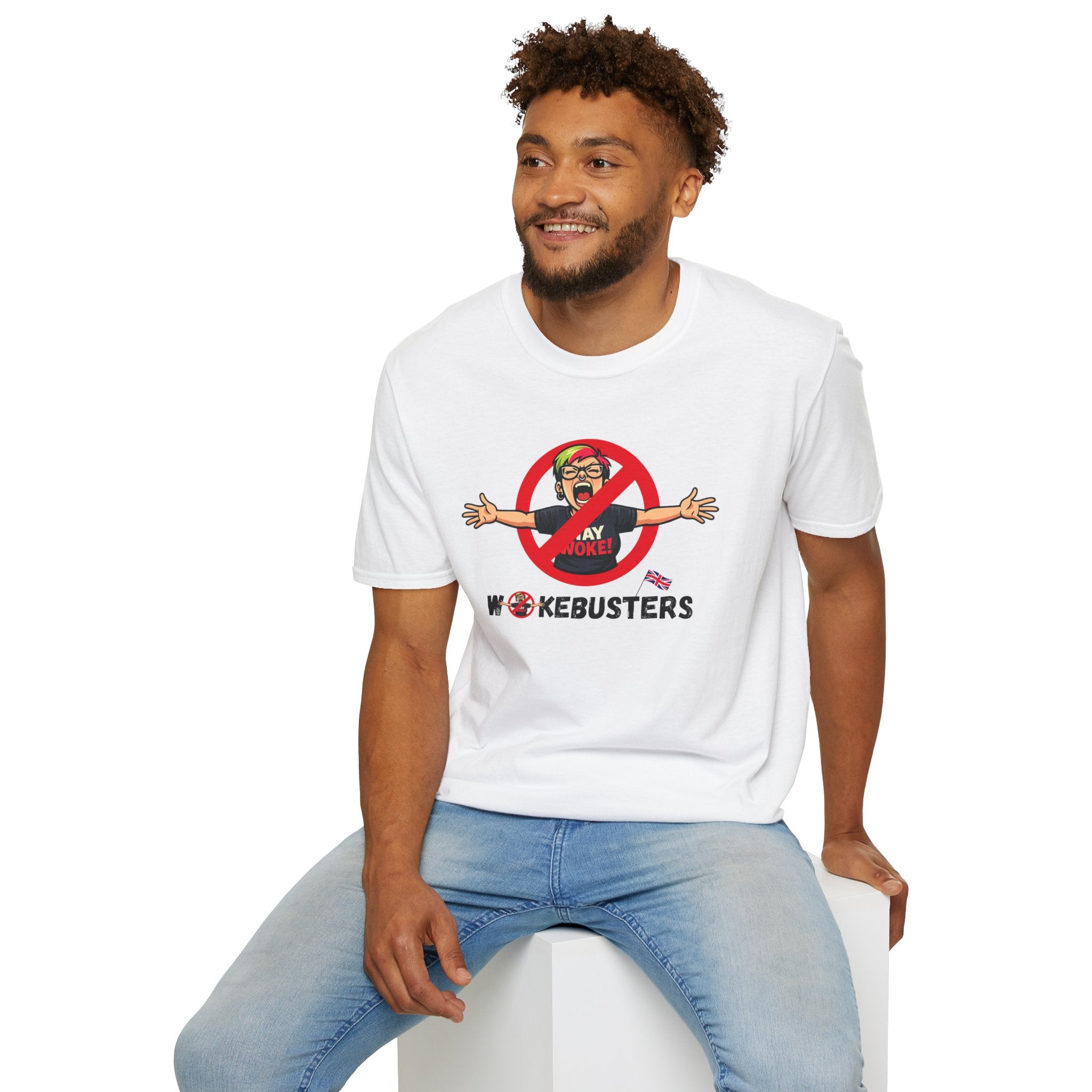 Wokebusters British Patriotic T-Shirt — Satirical Political Cartoon Tee