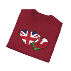 Union Jack & Welsh Flag Heart T-Shirt — British Patriotic Tee