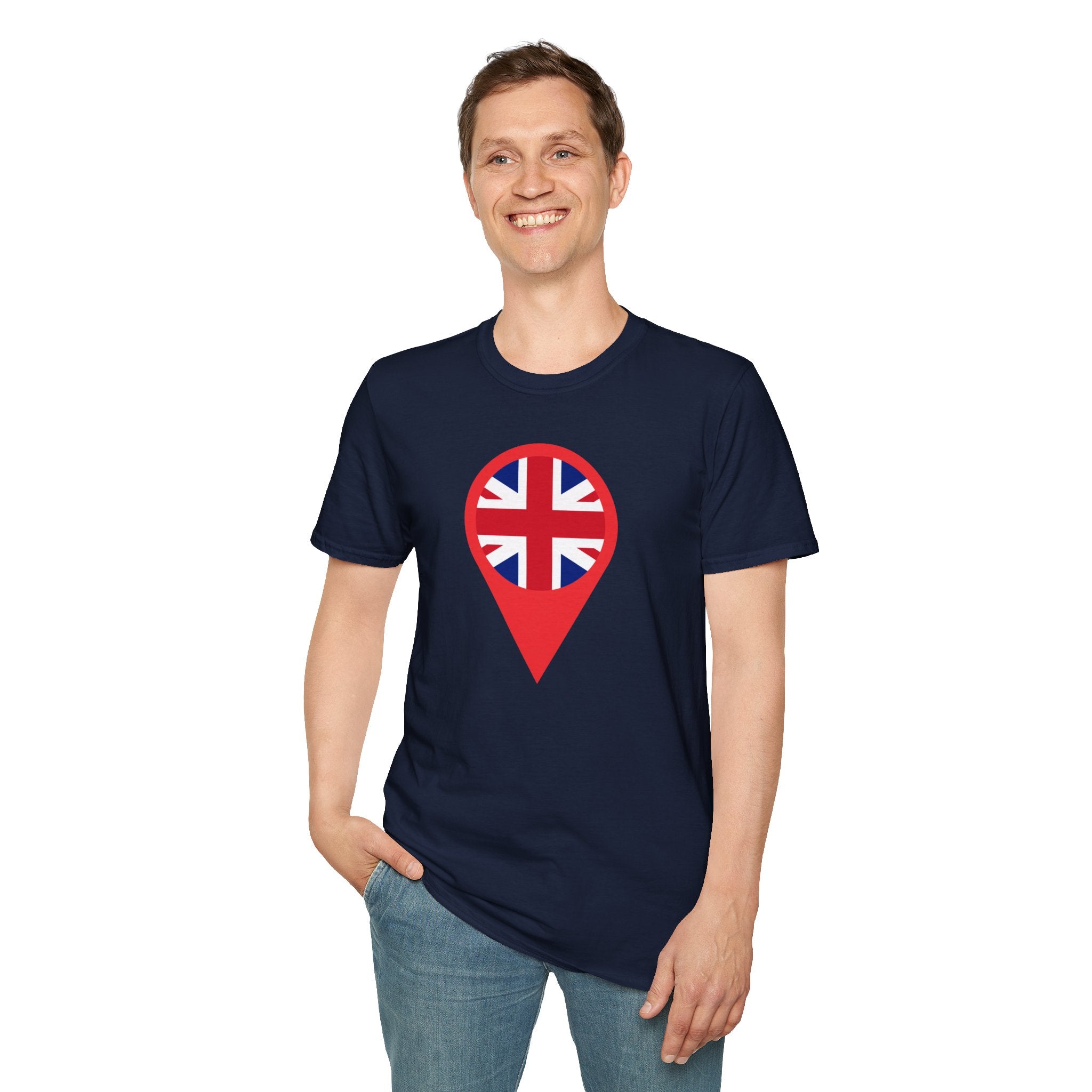 Union Jack Map Pin T-Shirt — British Patriotic Tee