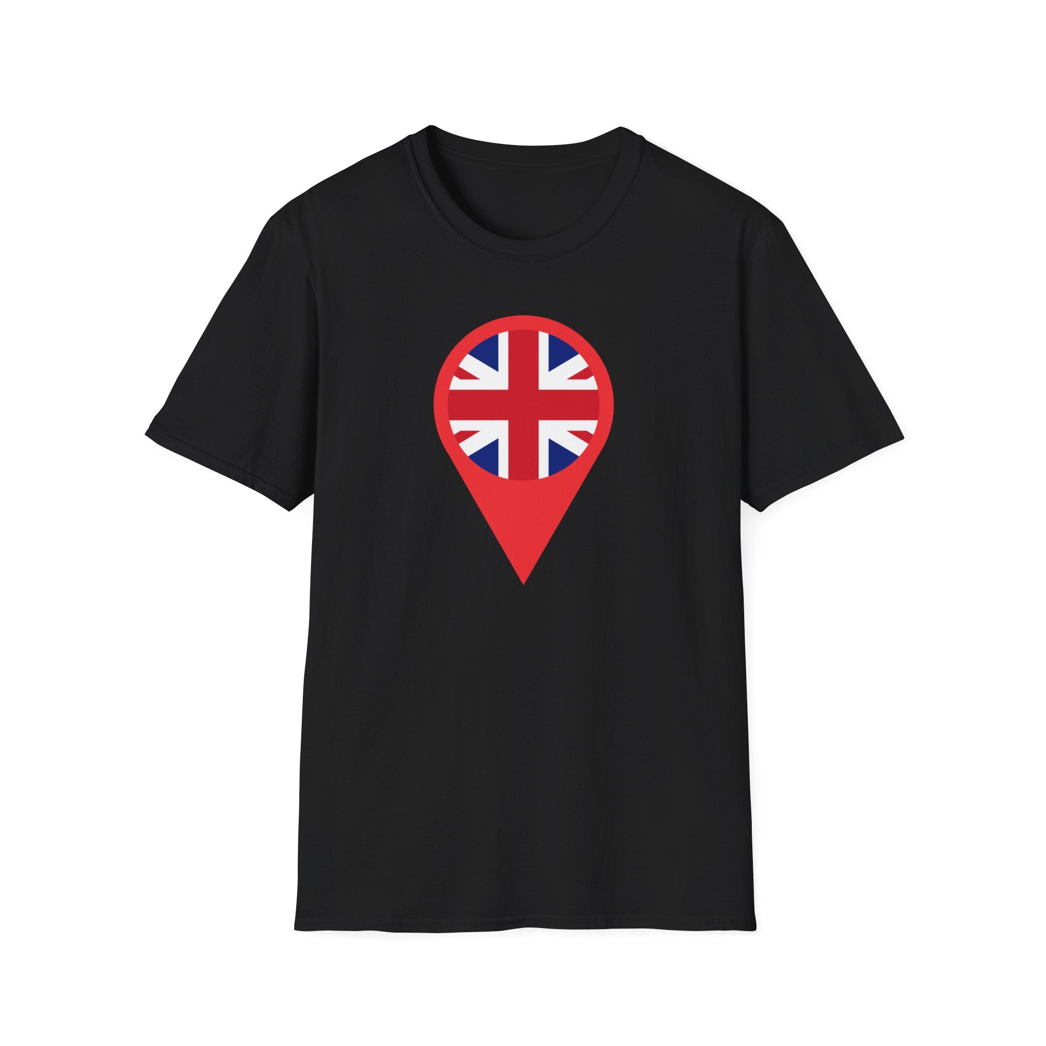 Union Jack Map Pin T-Shirt — British Patriotic Tee