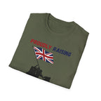 Proudly Raising Our Colours T-Shirt (smaller design) — British Flag Patriotic Tee