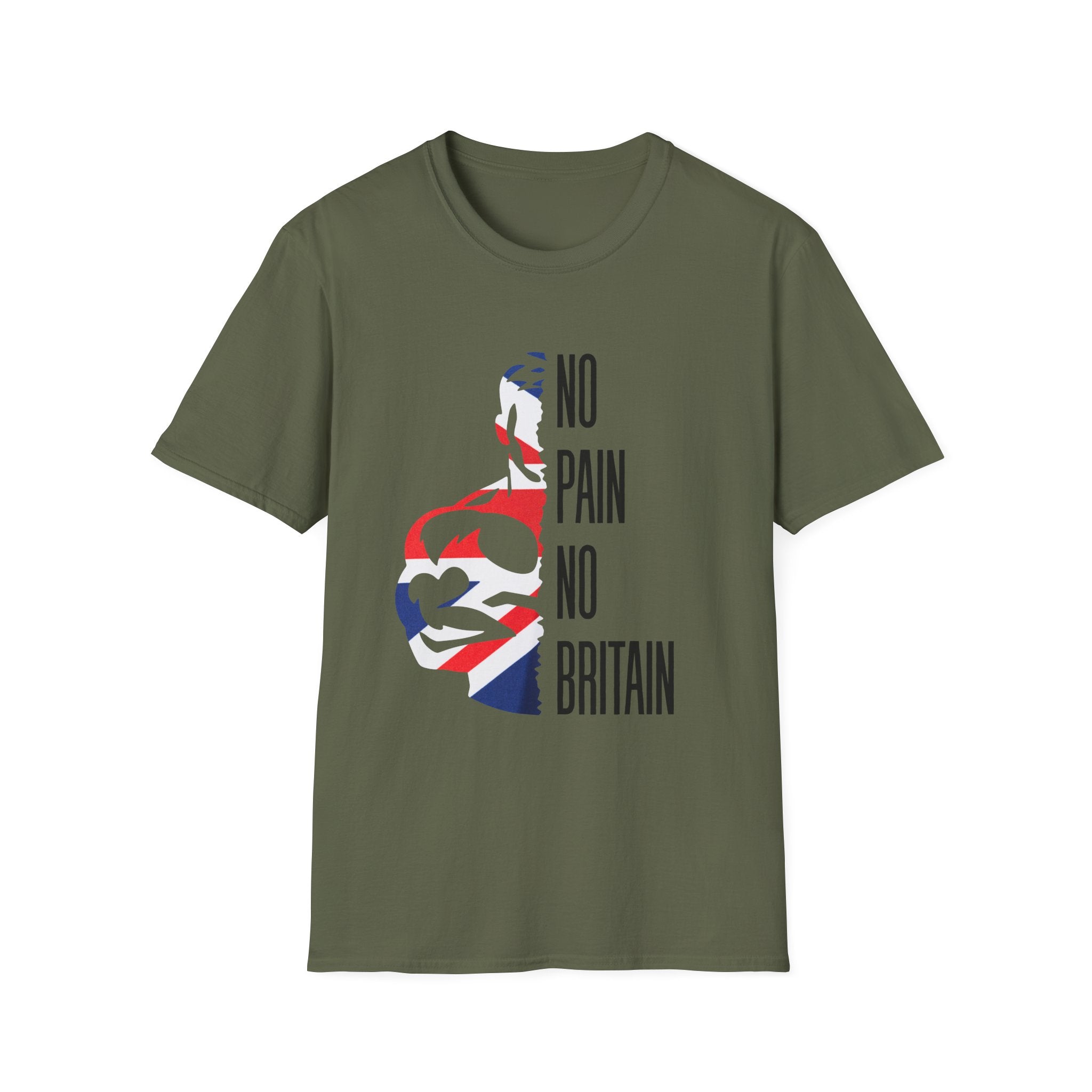 T-Shirt — "No Pain No Britain" British Flag Fitness