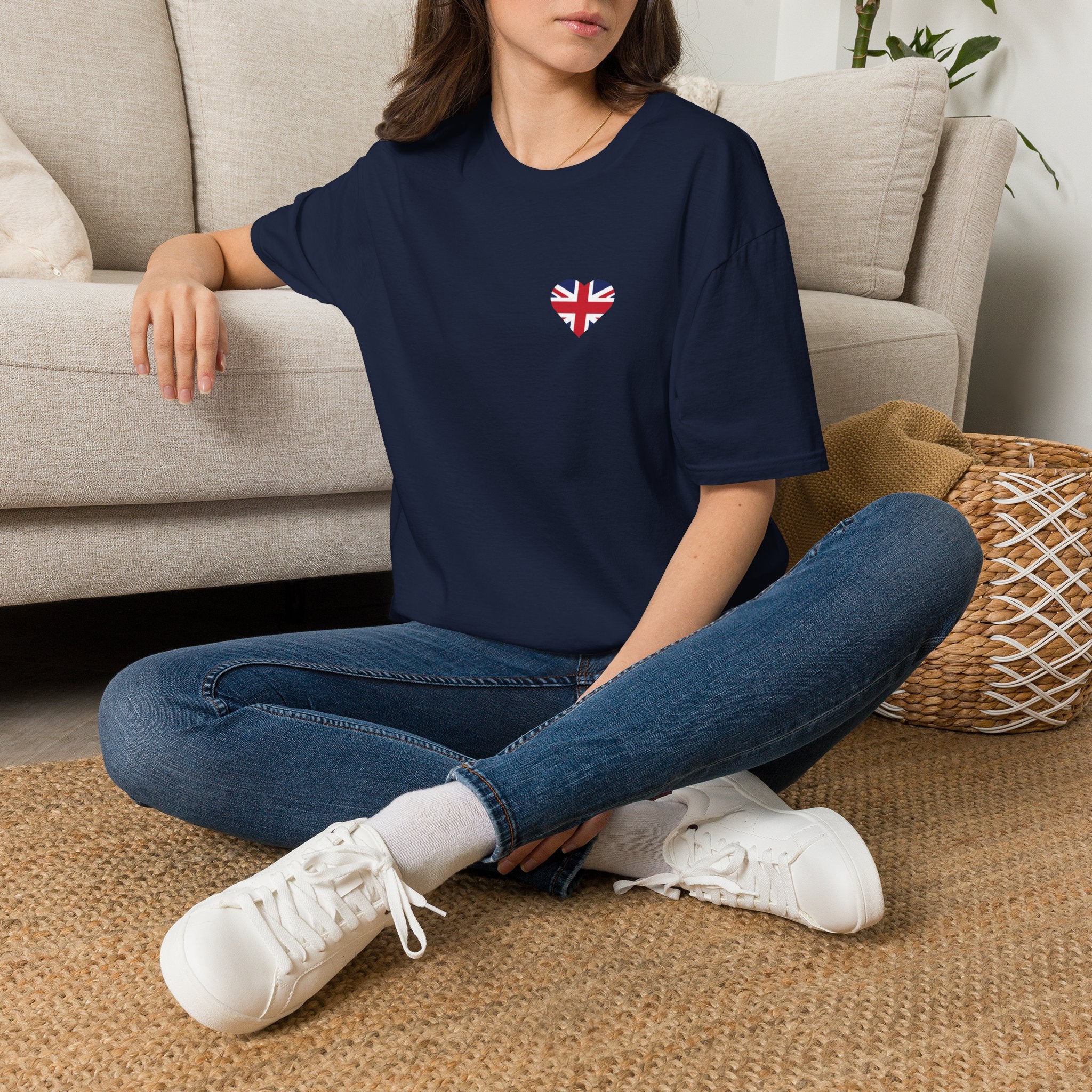 British Heart Flag (small icon) T-Shirt — Union Jack Heart Patriotic Tee