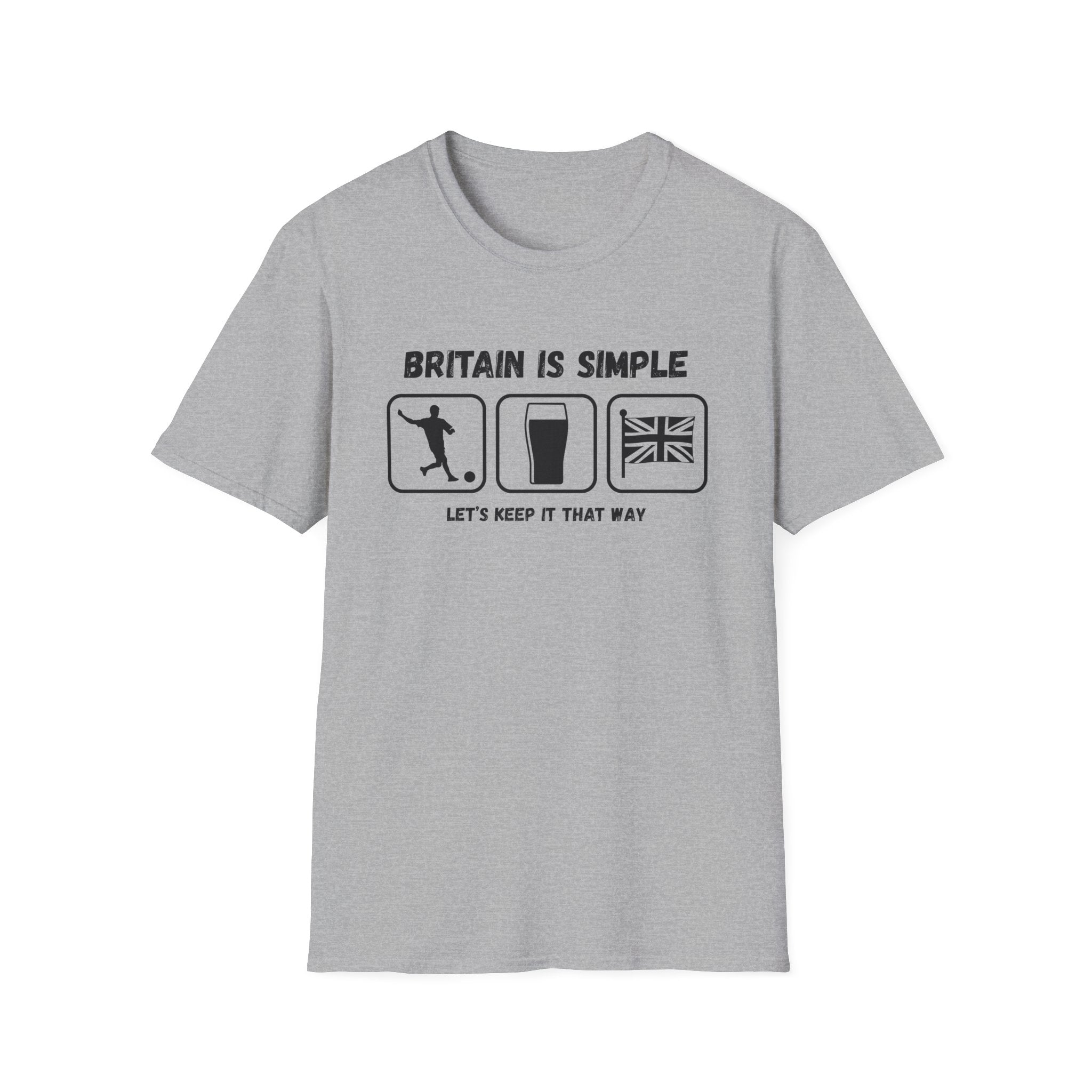 Britain Is Simple — British Humour T-Shirt  T-Shirt (Football, Pint & Union Jack Design)