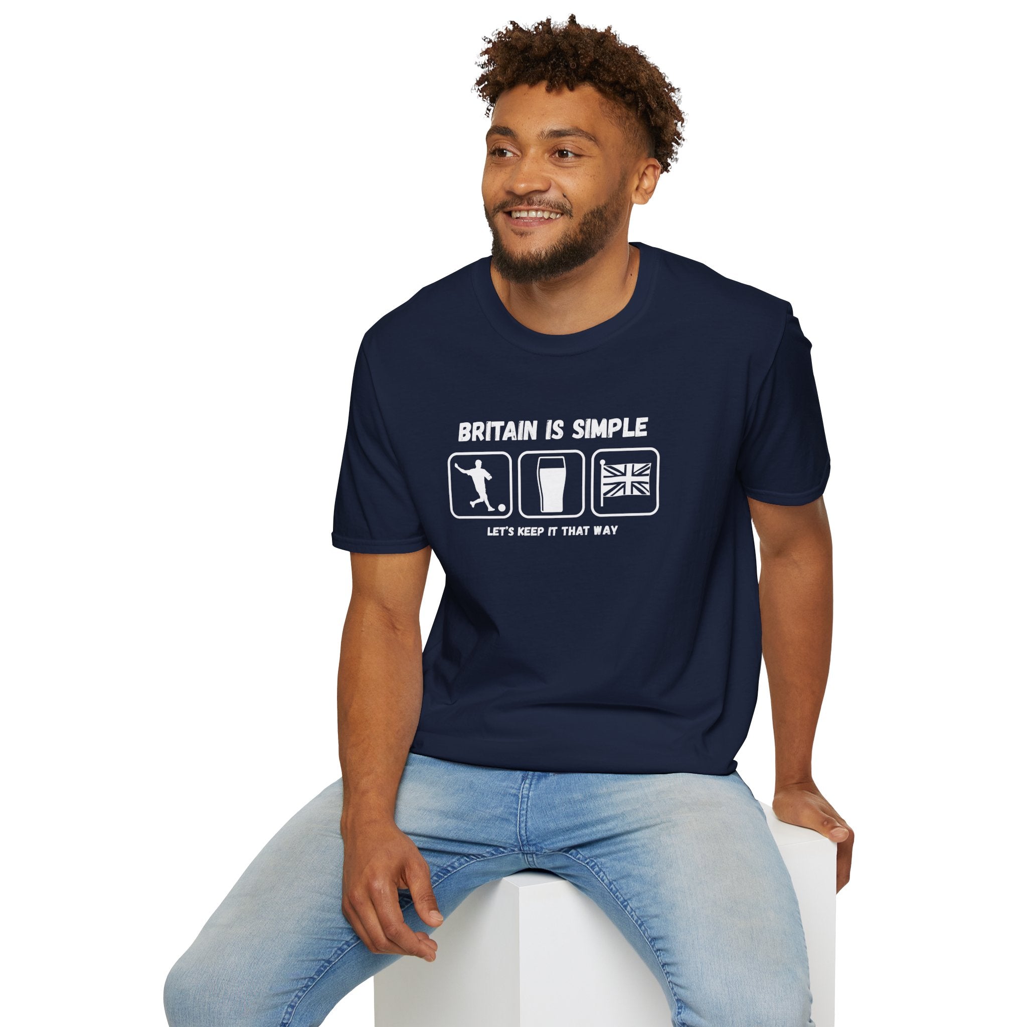 Britain Is Simple — British Humour T-Shirt  T-Shirt (Football, Pint & Union Jack Design)