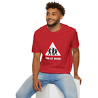 Men at Work Triangle Sign T-Shirt — Funny Beer Drinking Crew Tee - Our Colours