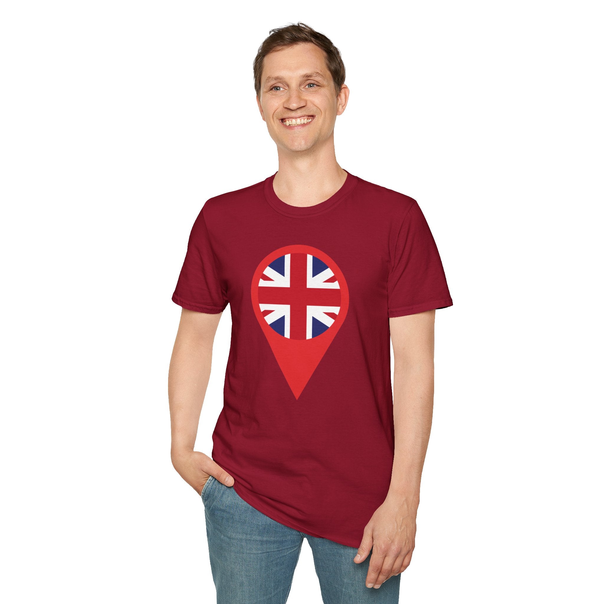 Union Jack Map Pin T-Shirt — British Patriotic Tee