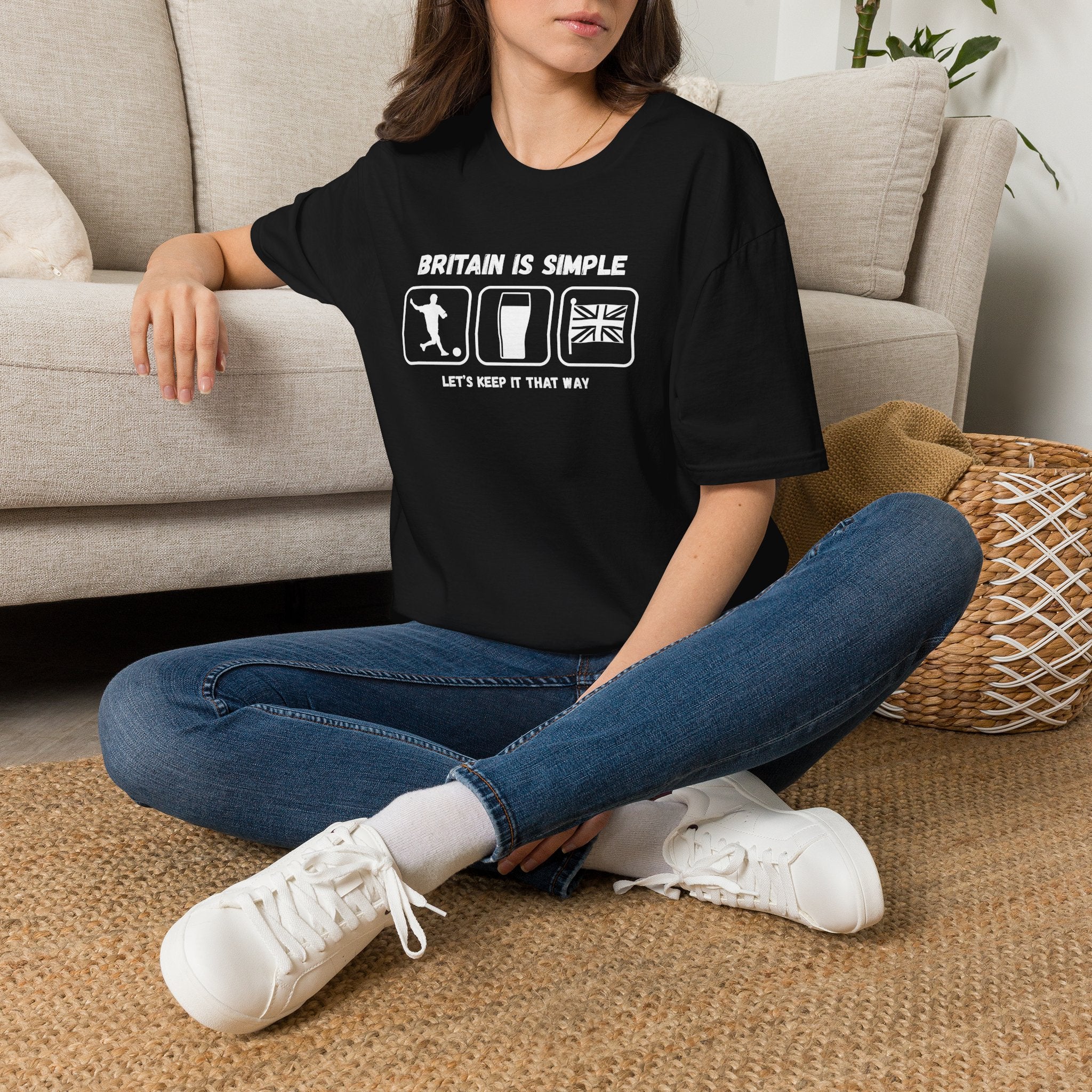 Britain Is Simple — British Humour T-Shirt  T-Shirt (Football, Pint & Union Jack Design)