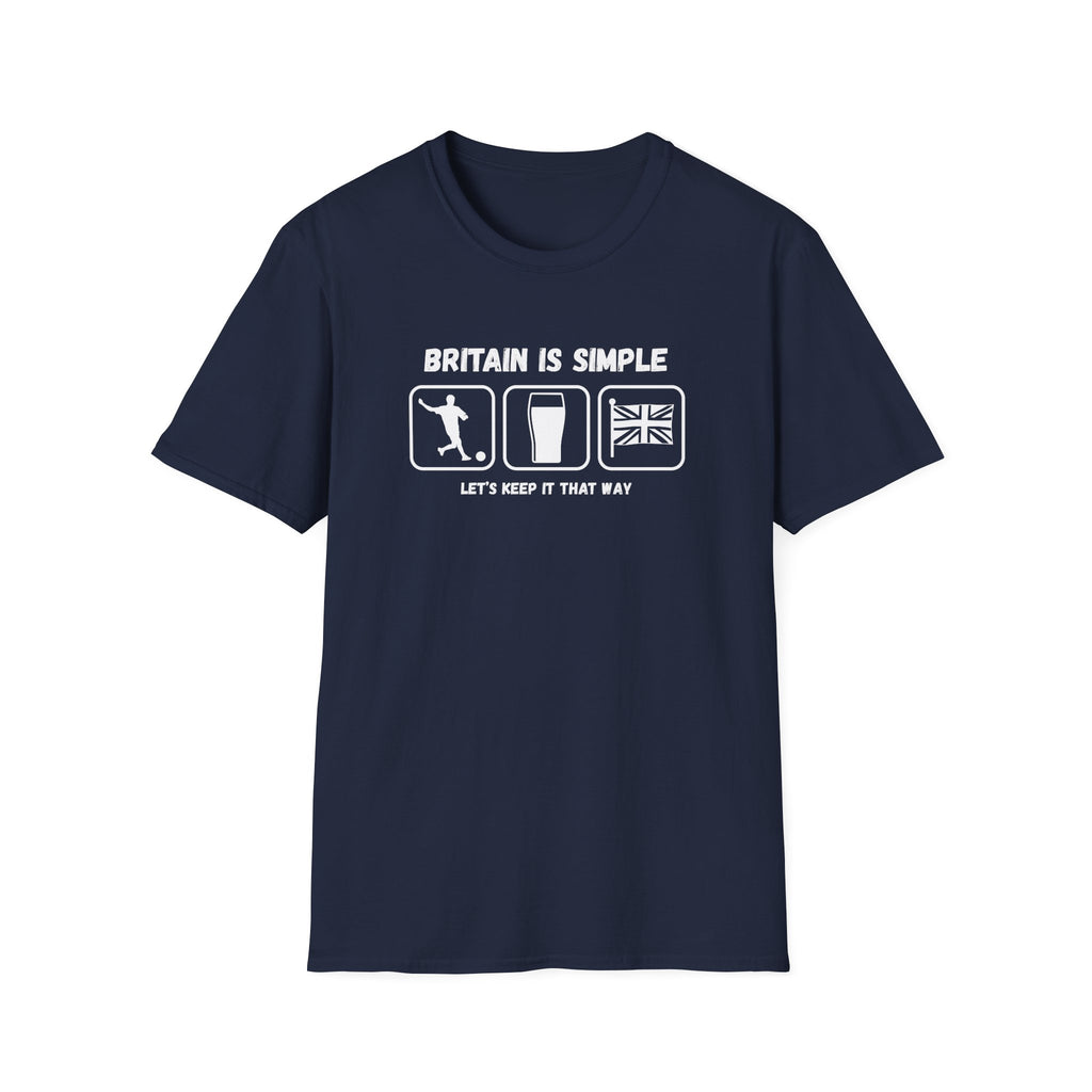 Britain Is Simple — British Humour T-Shirt  T-Shirt (Football, Pint & Union Jack Design)