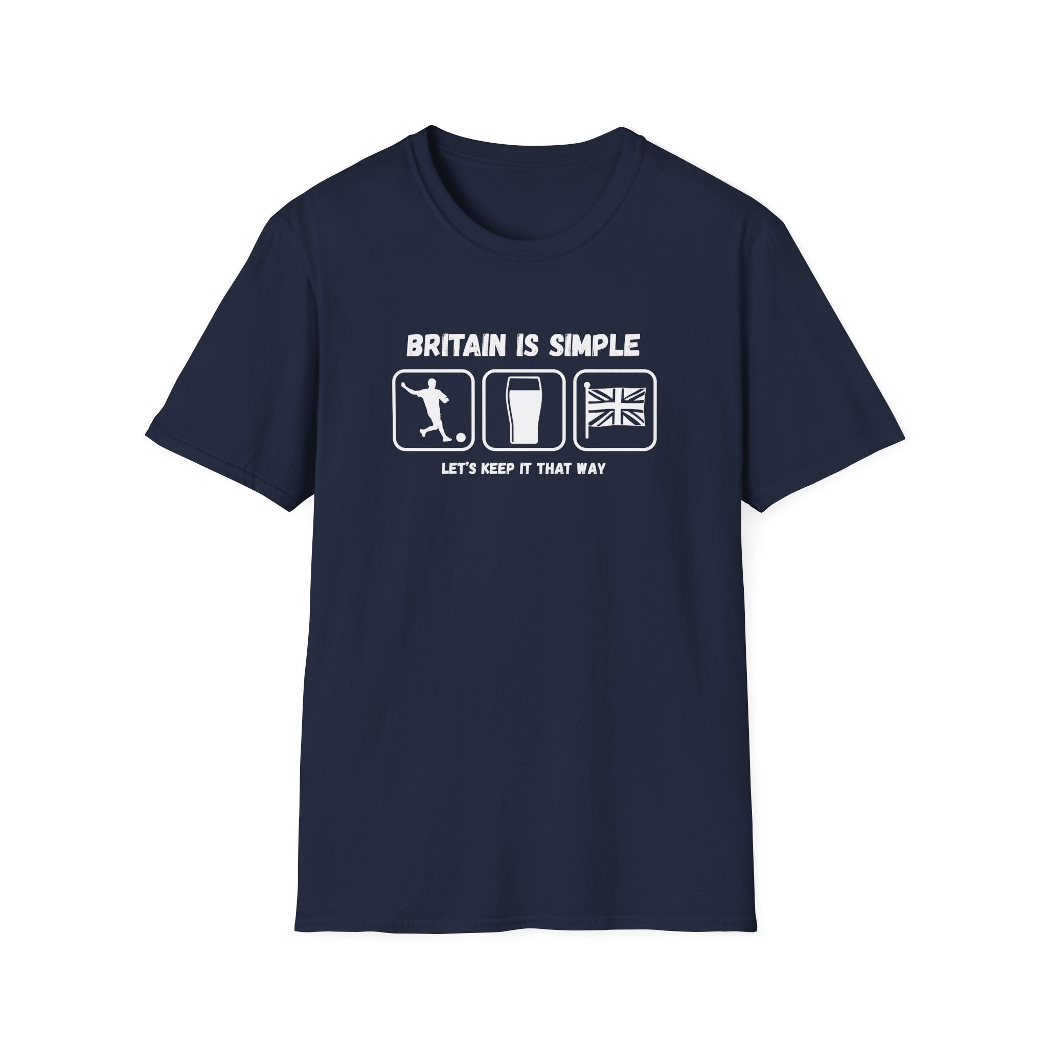 Britain Is Simple — British Humour T-Shirt  T-Shirt (Football, Pint & Union Jack Design)