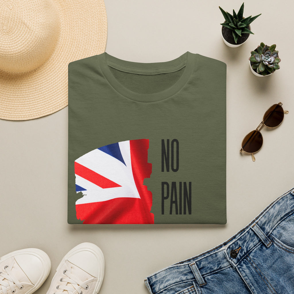 T-Shirt — "No Pain No Britain" Union Jack Graphic