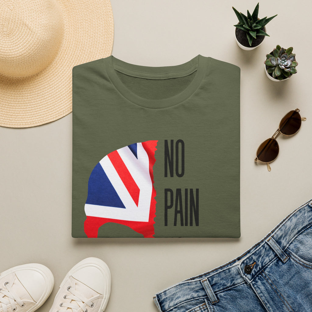 T-Shirt — "No Pain No Britain" Union Jack Skull Graphic Tee