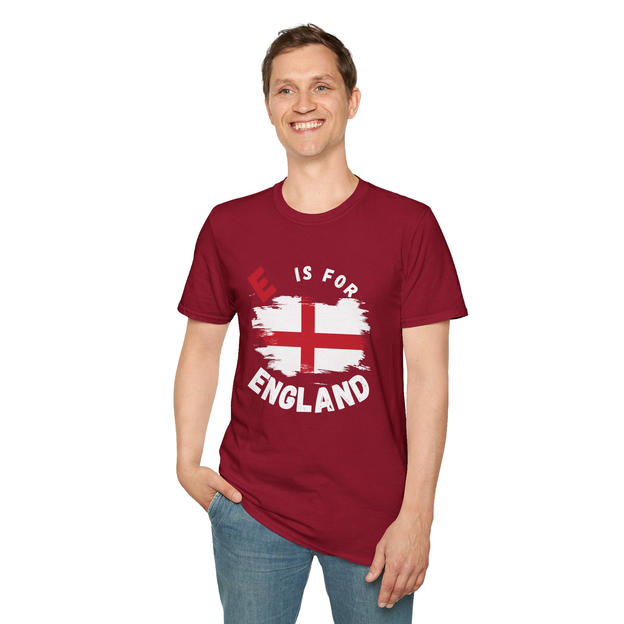 E is for England T-Shirt — English Flag Patriotic Tee