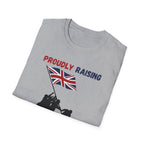 Proudly Raising Our Colours T-Shirt (smaller design) — British Flag Patriotic Tee