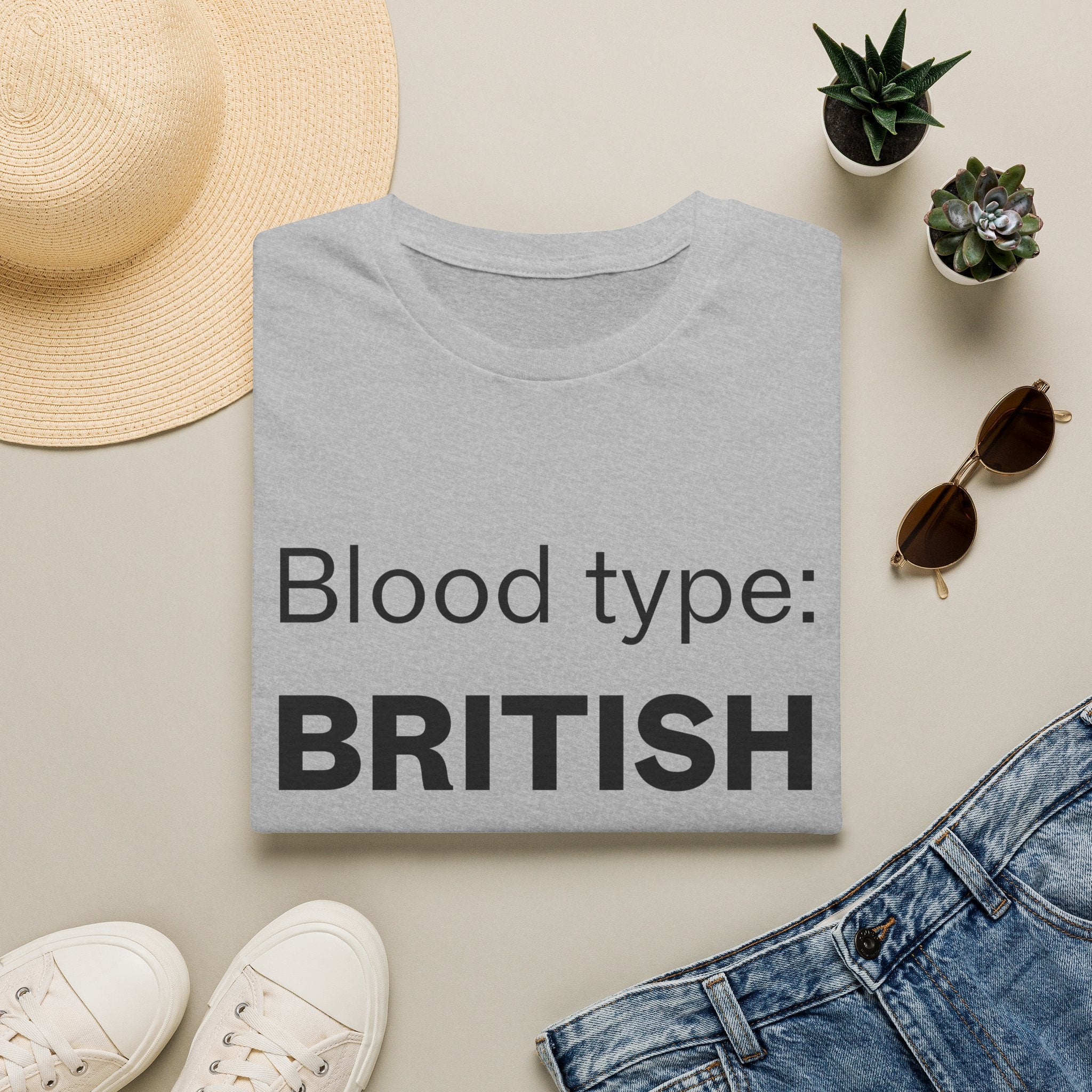 Blood Type: BRITISH T‑Shirt — Funny British Pride Tee