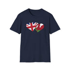 Union Jack & Welsh Flag Heart T-Shirt — British Patriotic Tee