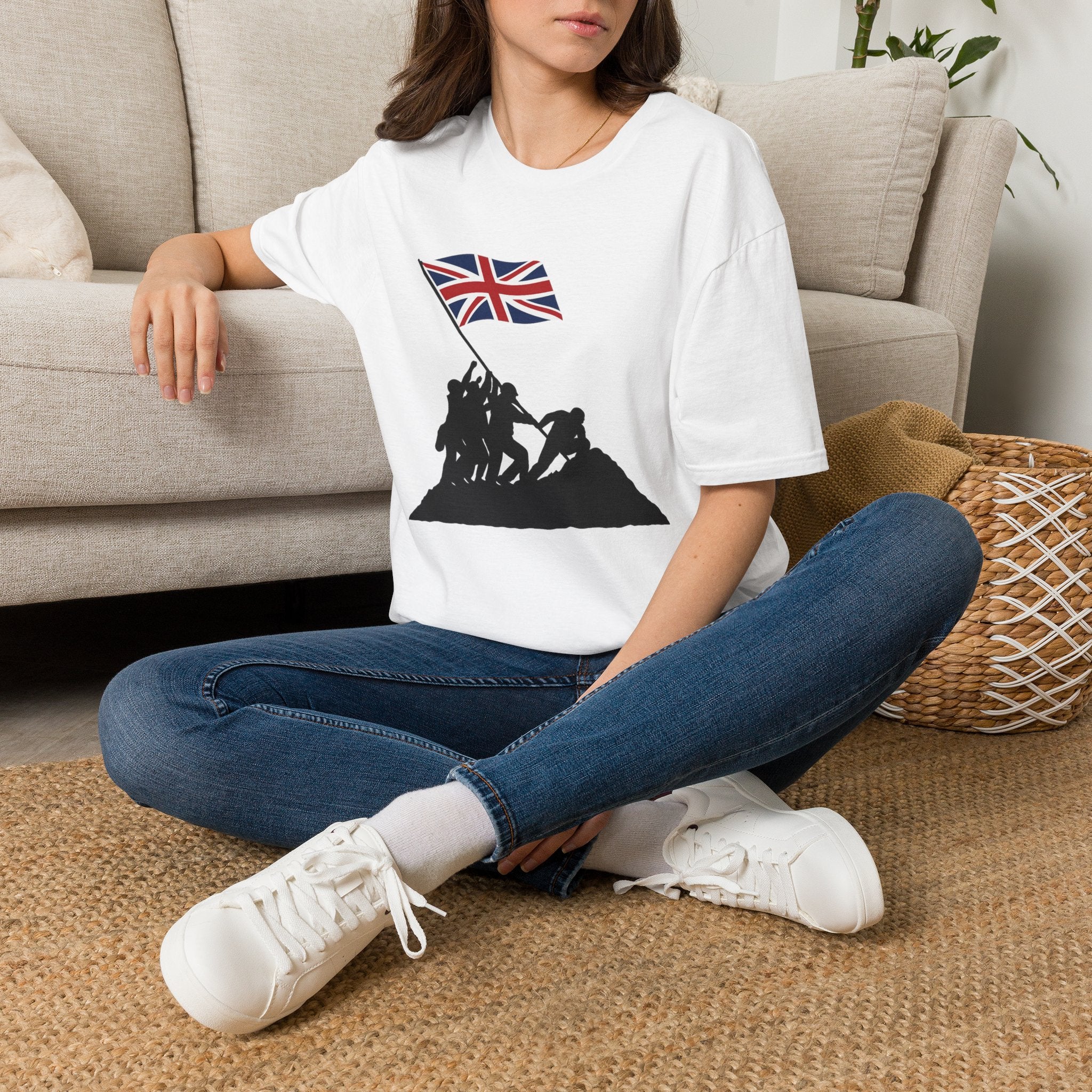 Raising Our Colours T-Shirt (no slogan) — British Flag Patriotic Tee - Our Colours