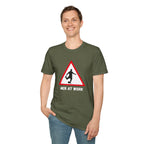 Men at Work Roadside Sign T-Shirt — British Humour T-Shirt - Our Colours