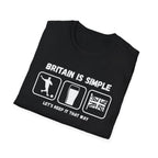 Britain Is Simple — British Humour T-Shirt  T-Shirt (Football, Pint & Union Jack Design)