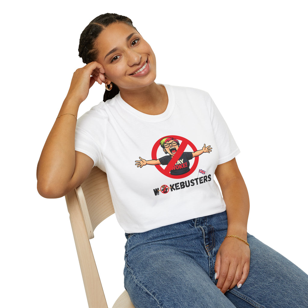 Wokebusters British Patriotic T-Shirt — Satirical Political Cartoon Tee