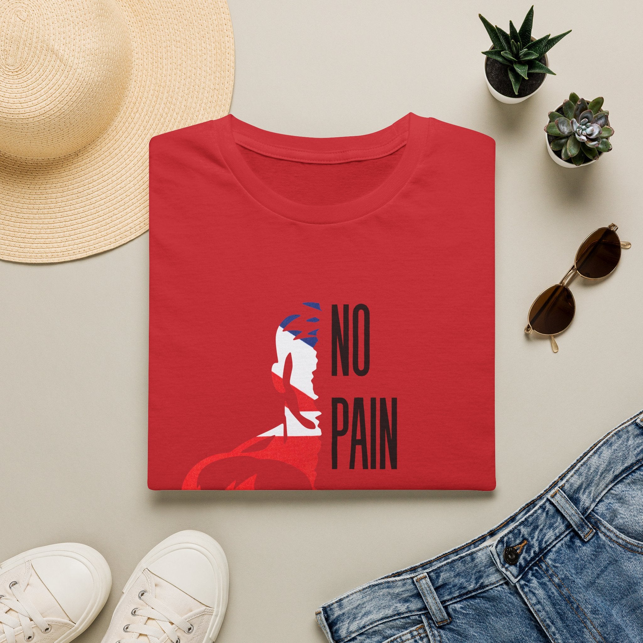 T-Shirt — "No Pain No Britain" British Flag Fitness