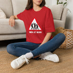 Men at Work Triangle Sign T-Shirt — Funny Beer Drinking Crew Tee - Our Colours
