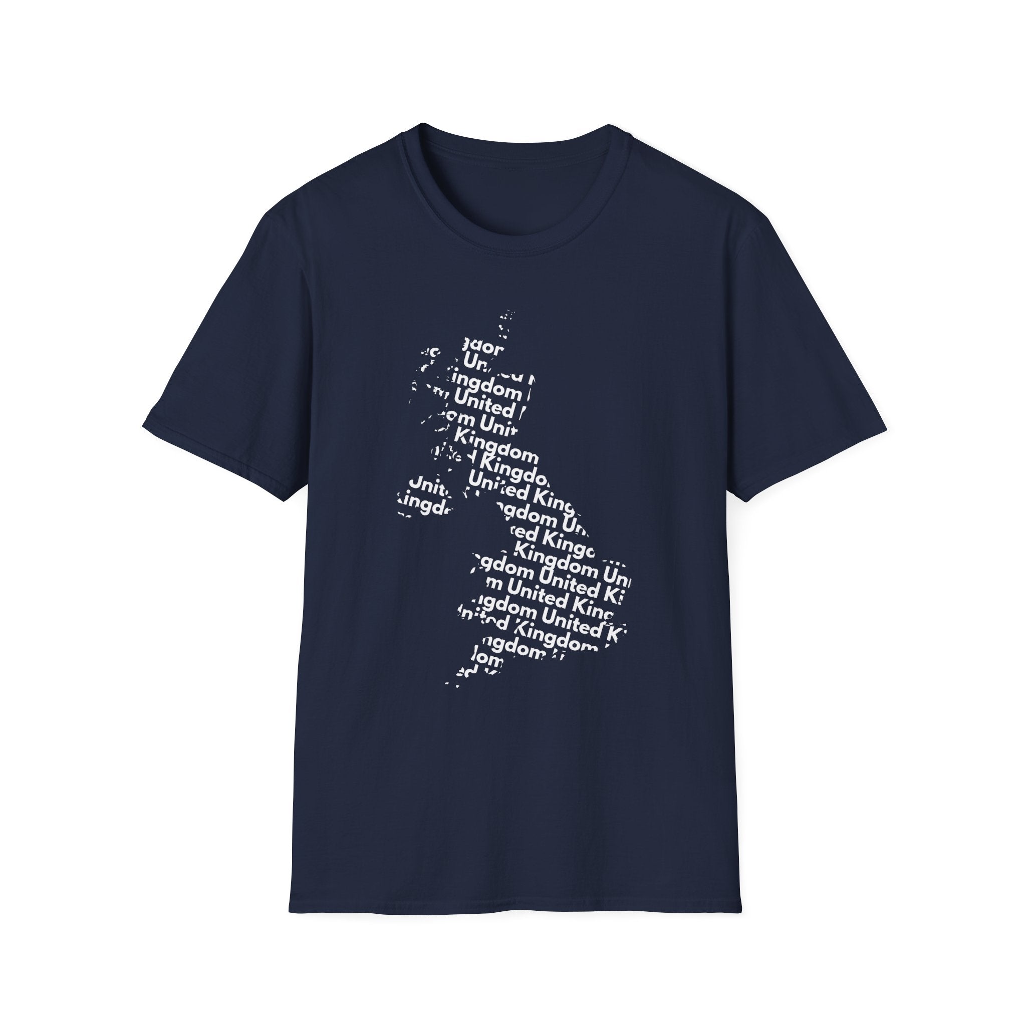 United Kingdom Typography T-Shirt — Minimal British Map Text Design