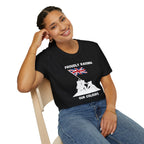 Proudly Raising Our Colours T-Shirt (smaller design) — British Flag Patriotic Tee - Our Colours