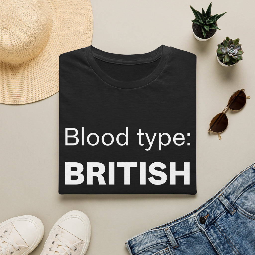 Blood Type: BRITISH T‑Shirt — Funny British Pride Tee