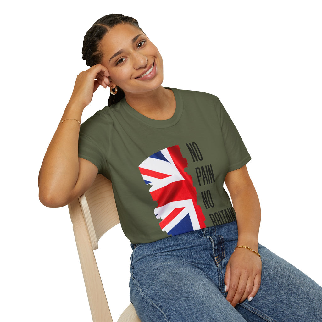 T-Shirt — "No Pain No Britain" Union Jack Graphic