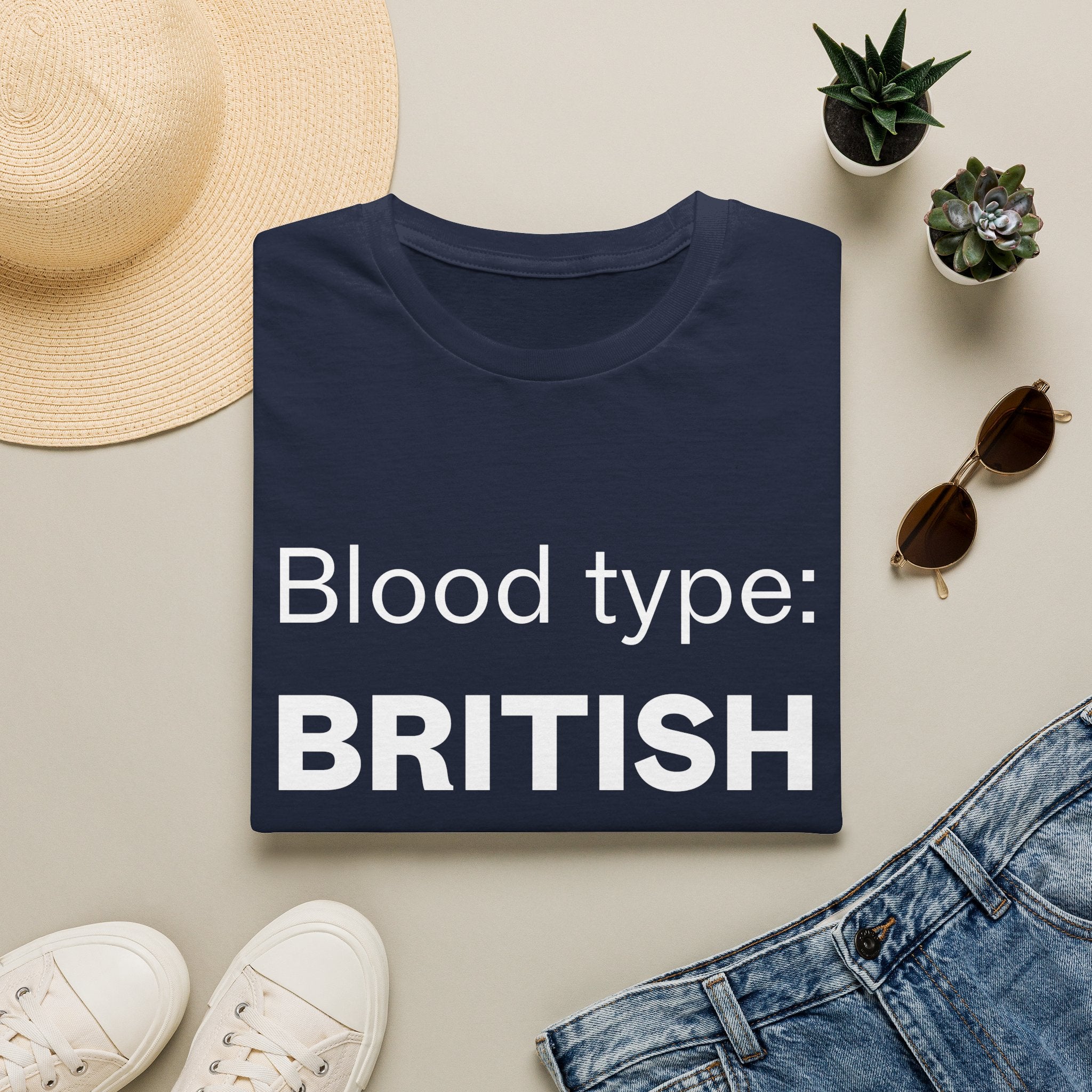 Blood Type: BRITISH T‑Shirt — Funny British Pride Tee