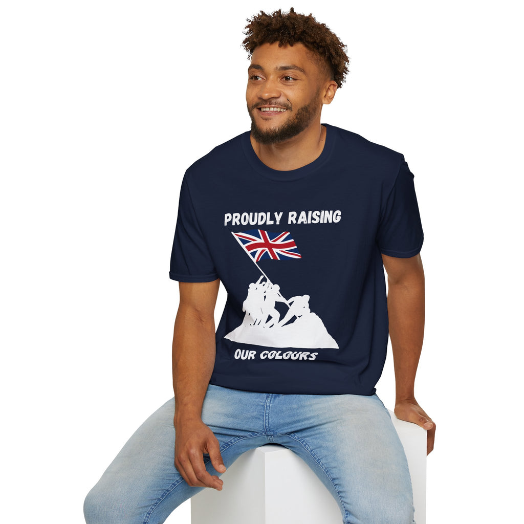 Proudly Raising Our Colours T-Shirt (original) — British Flag Patriotic Tee
