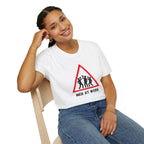 Men at Work Triangle Sign T-Shirt — Funny Beer Drinking Crew Tee - Our Colours