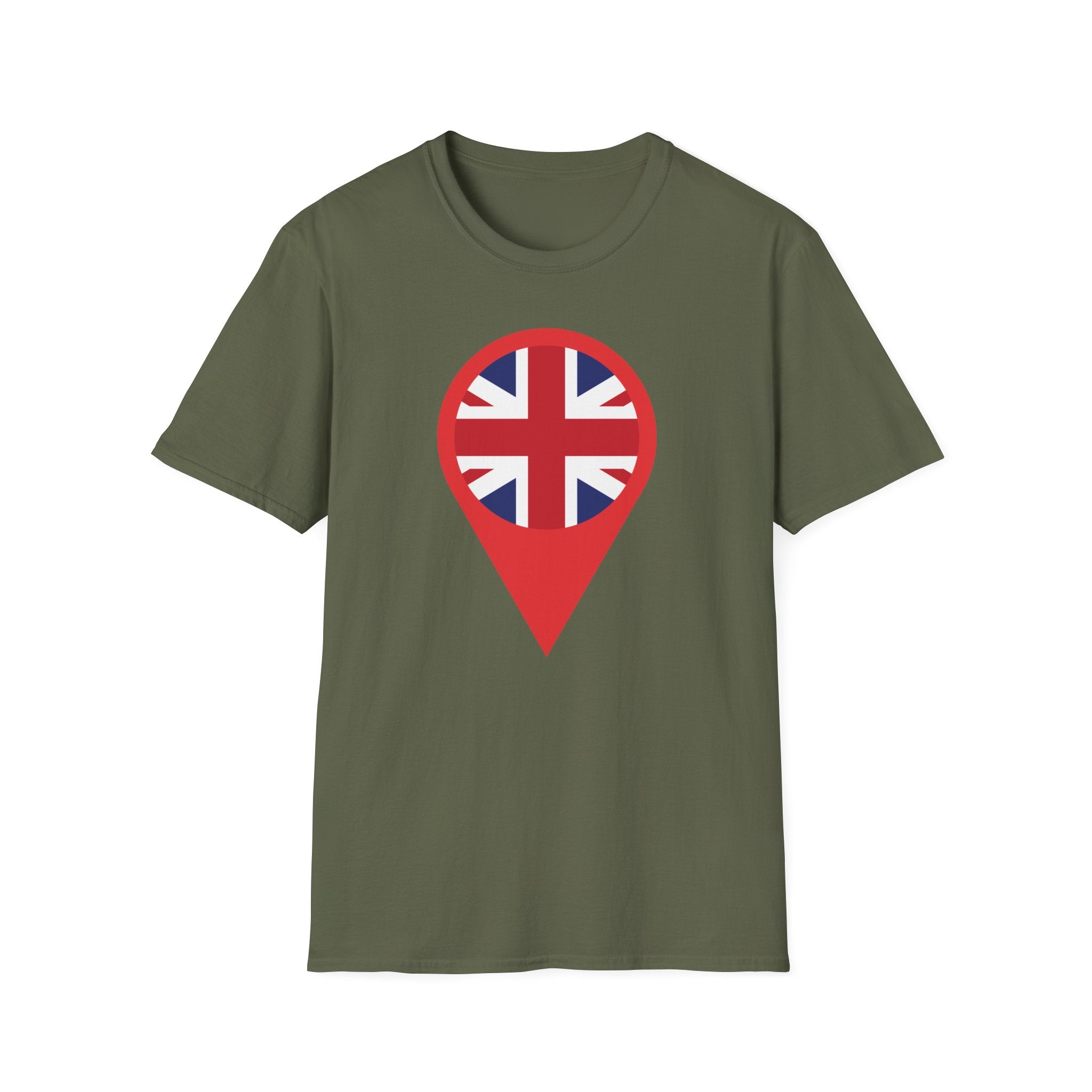 Union Jack Map Pin T-Shirt — British Patriotic Tee