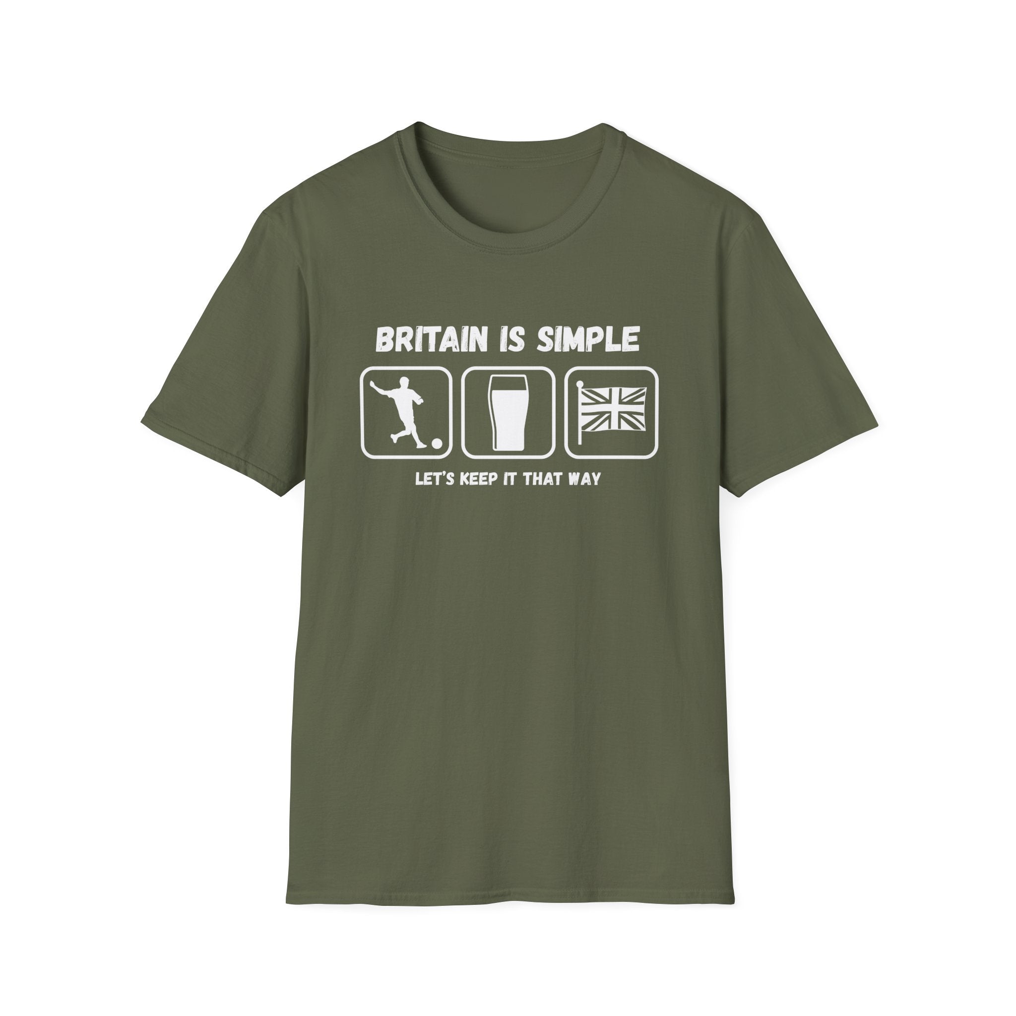 Britain Is Simple — British Humour T-Shirt  T-Shirt (Football, Pint & Union Jack Design)