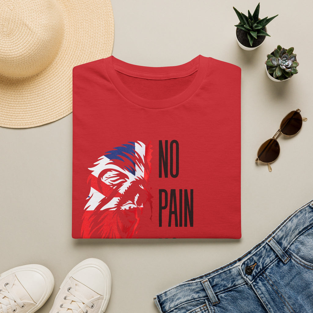 T-Shirt — "No Pain No Britain" Patriotic Lion Graphic