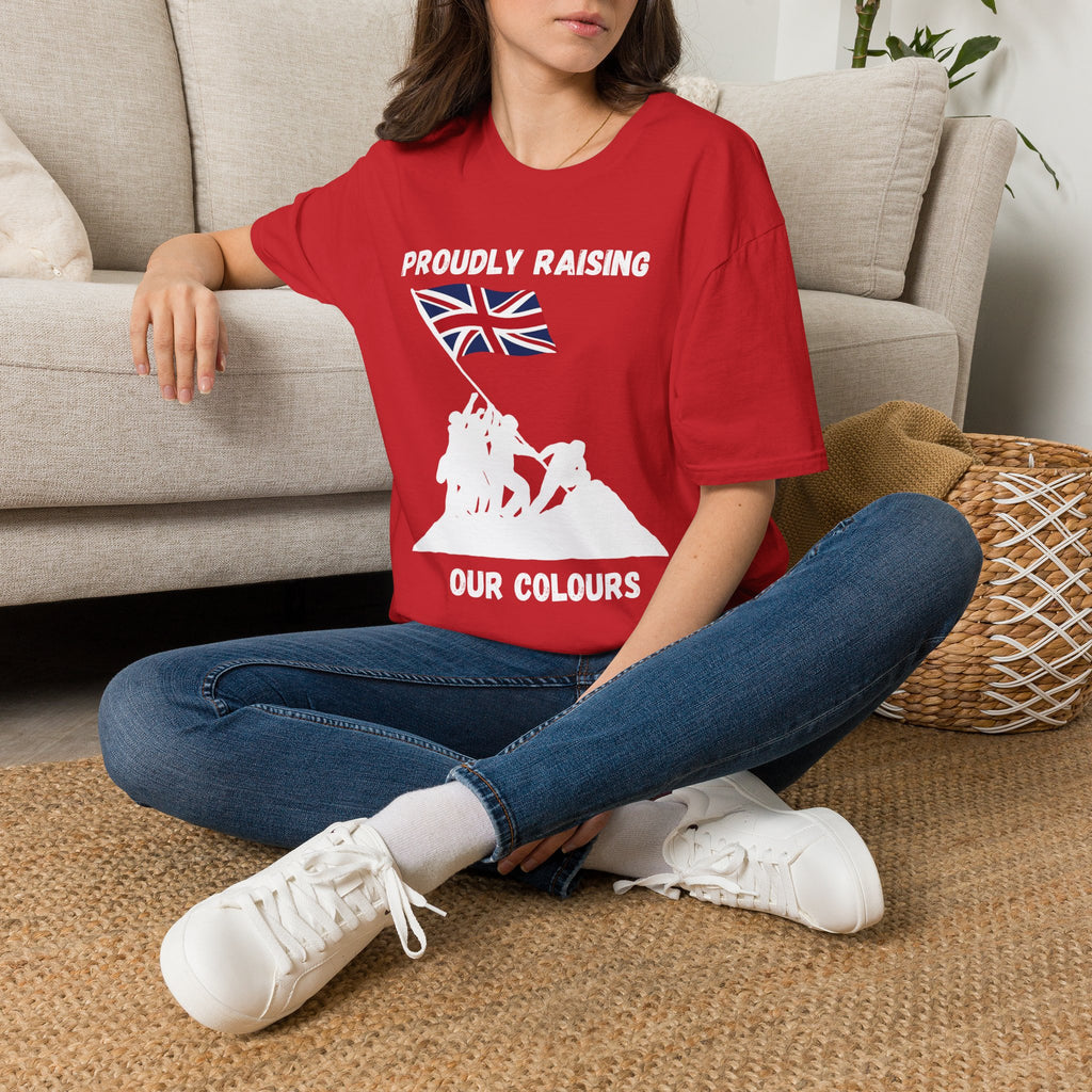 Proudly Raising Our Colours T-Shirt (original) — British Flag Patriotic Tee