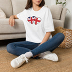 Union Jack & England Heart Flag T-Shirt — British Patriotic Tee