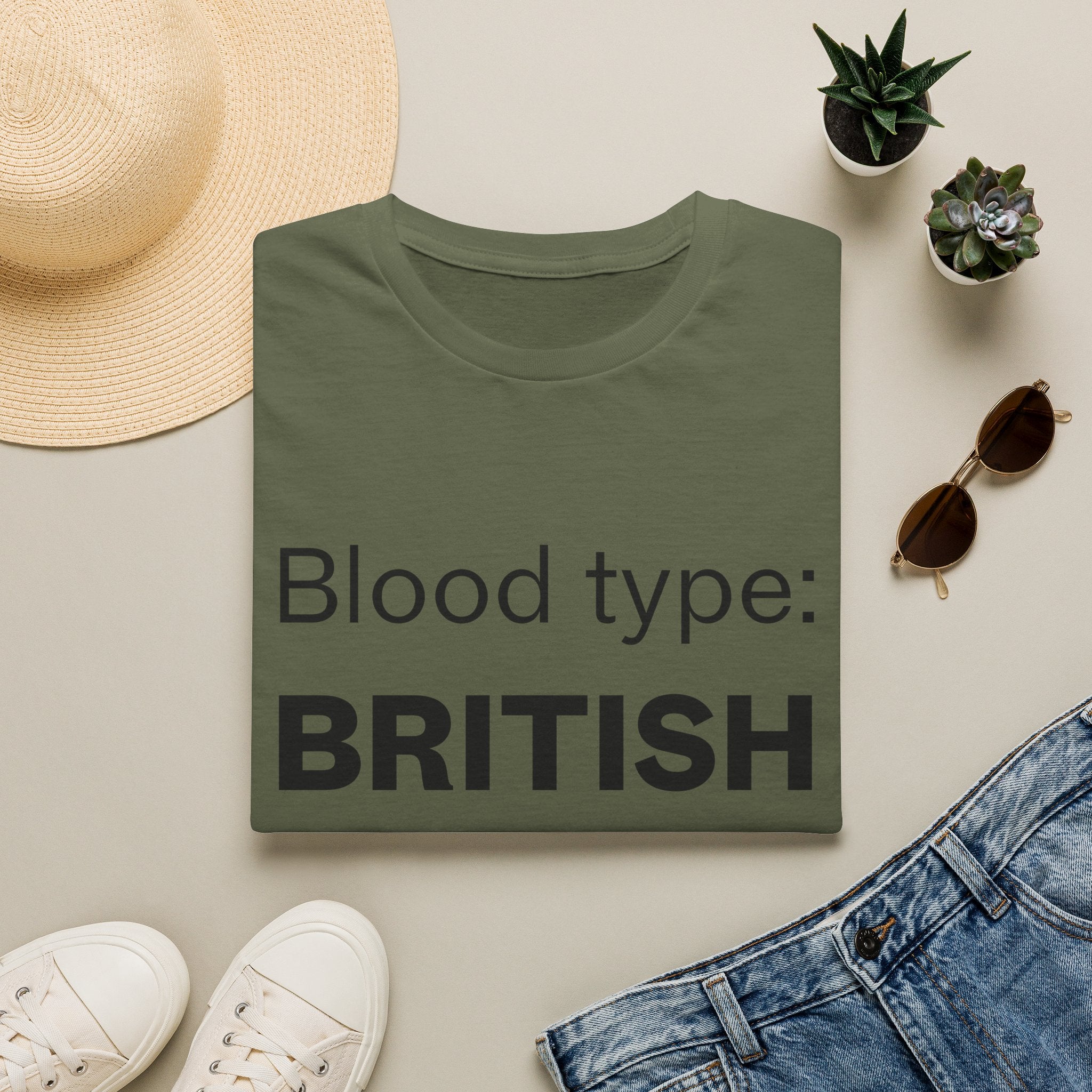 Blood Type: BRITISH T‑Shirt — Funny British Pride Tee
