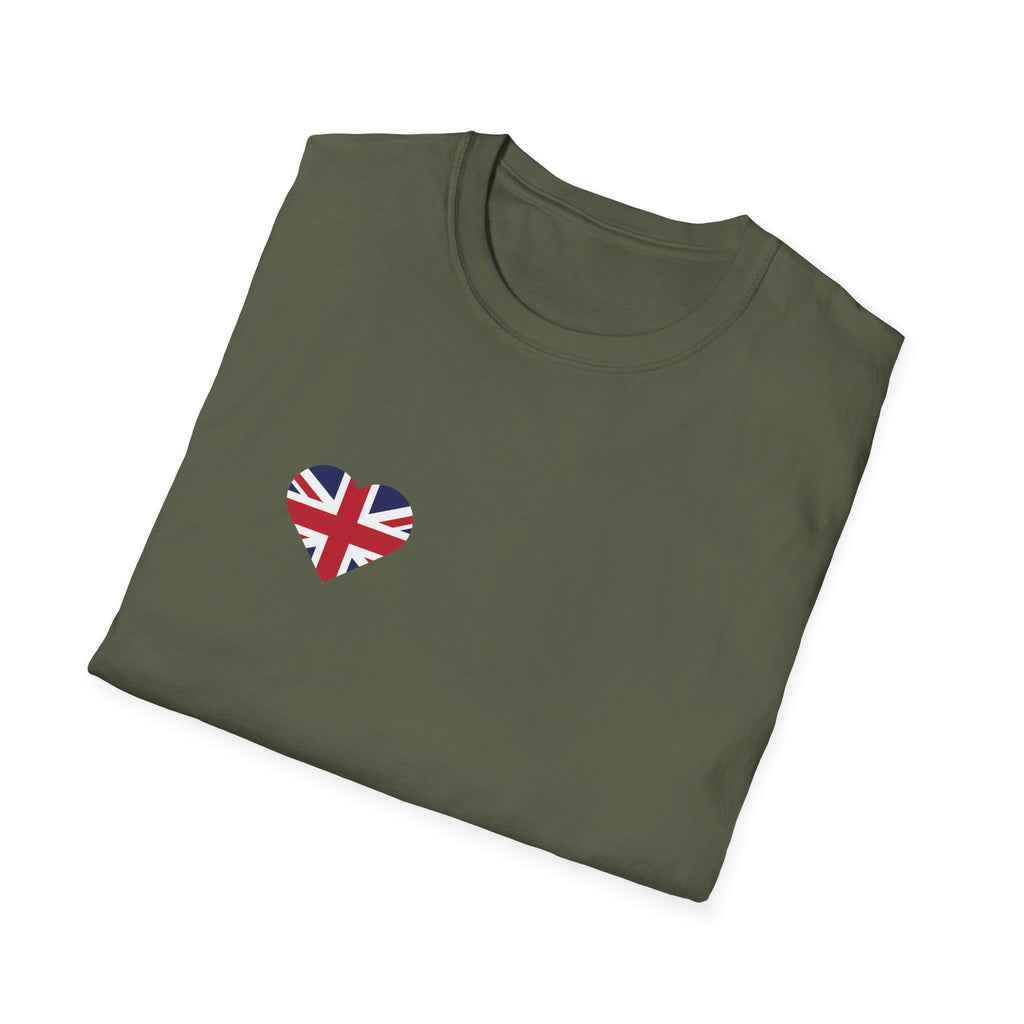 British Heart Flag (small icon) T-Shirt — Union Jack Heart Patriotic Tee
