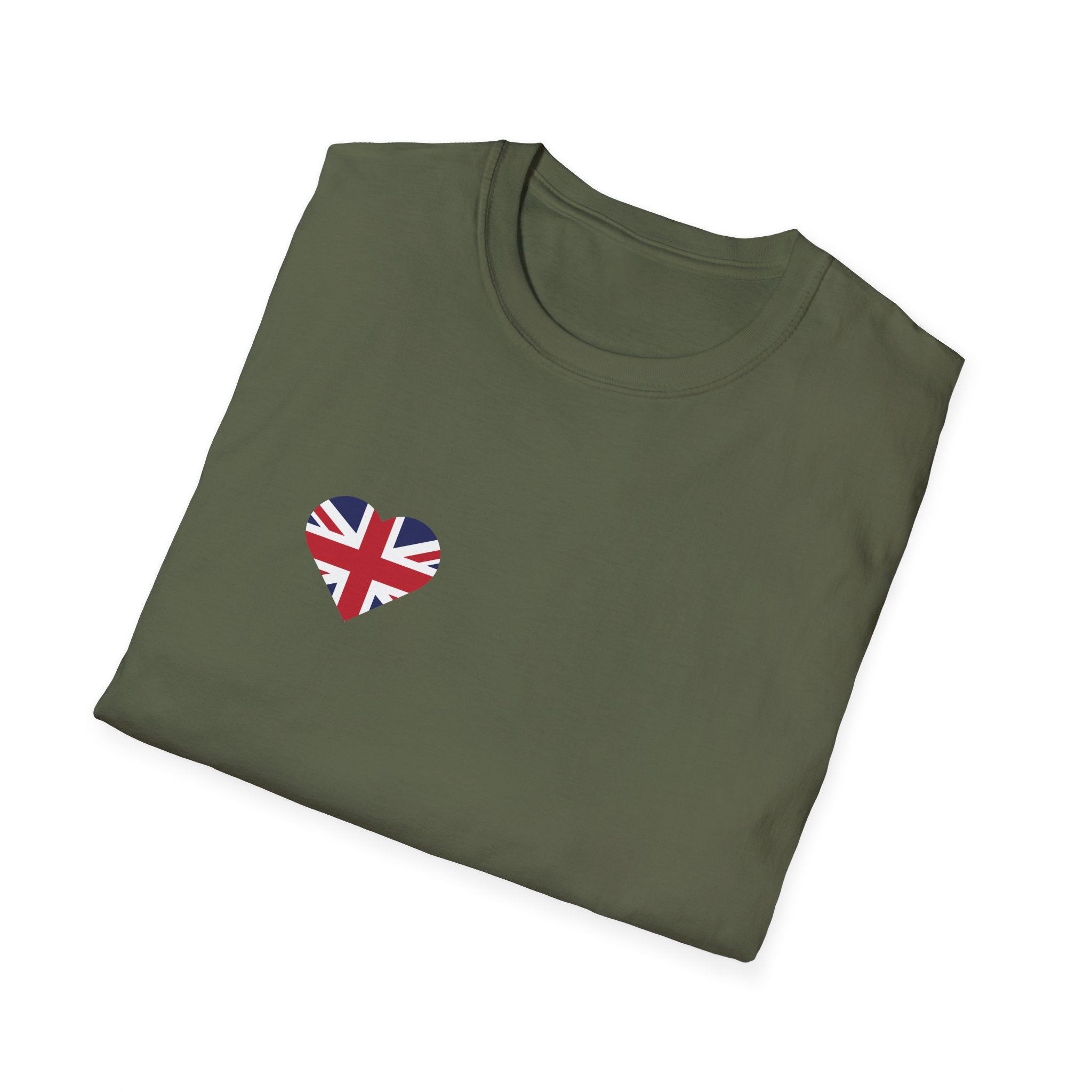 British Heart Flag (small icon) T-Shirt — Union Jack Heart Patriotic Tee