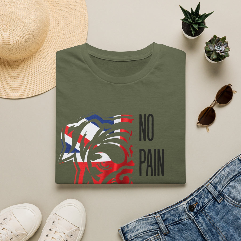 T-Shirt — 'No Pain No Britain' British Flag Bulldog Graphic