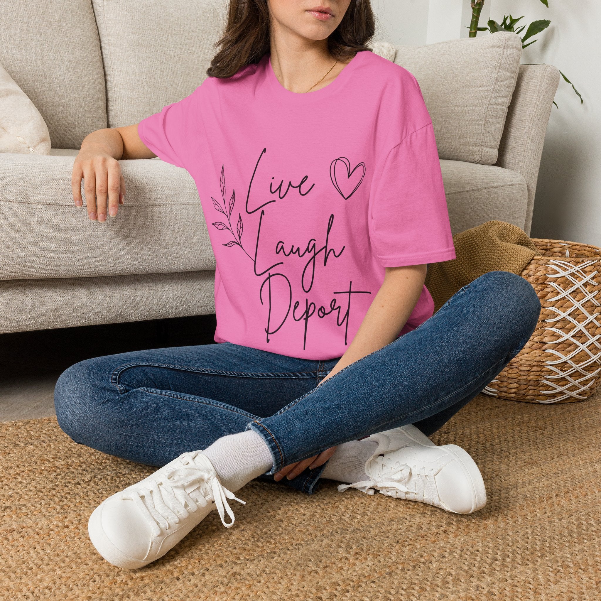Live, Laugh, Deport T-Shirt — Funny British Political Tee (Women’s Style)